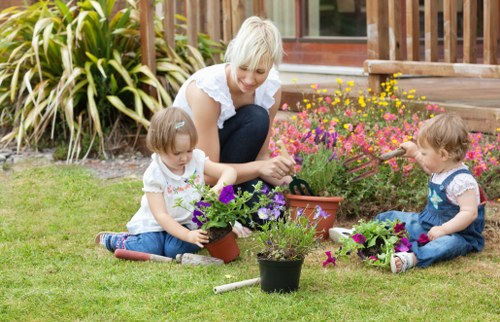 Low-maintenance artificial grass for a Kensington family garden
