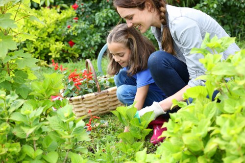Local garden design and build project showing hard landscaping and greenery